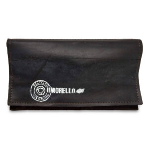 Portatabacco Zip in pelle e camoscio nero e marrone