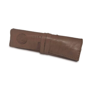 Portatabacco grande in pelle e camoscio color kaki
