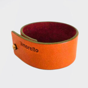 Bracciale arancio e marrone russet con bordo verde