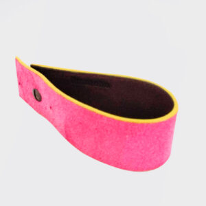 Bracciale rosa e marrone con bordo giallo fluo