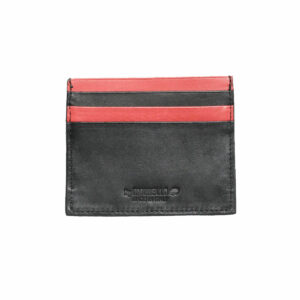 Portacarte in pelle ingrassata rosso e nero